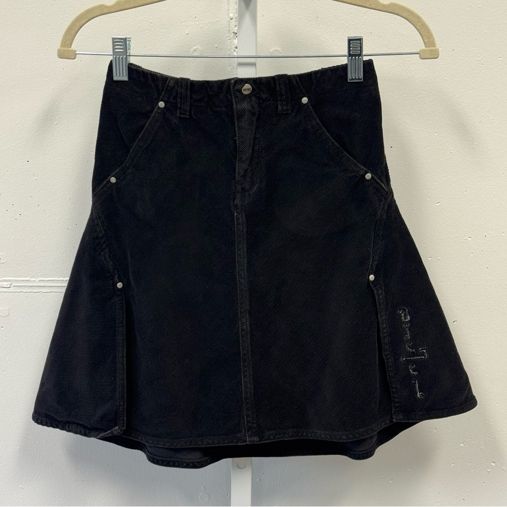 Diesel Girls 8Y Academia Corduroy A-line High Waist Mini Skirt Brown